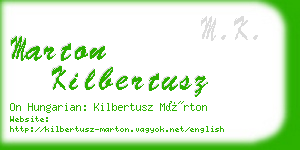 marton kilbertusz business card